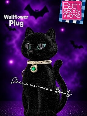 Bath & Body Works Halloween Black Egyptian Kitty Wallflower Holder Hocus Pocus